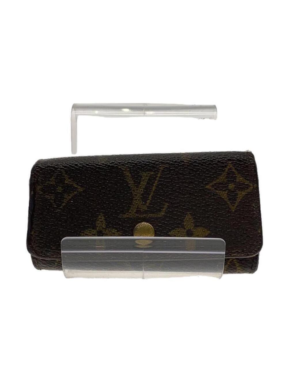 LOUIS VUITTON Key Case Wallet Leather Brown All over